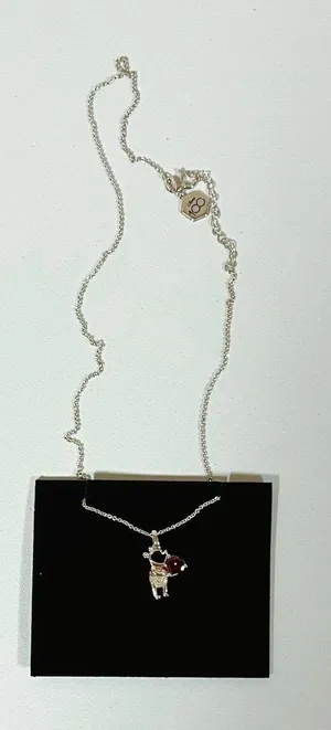Kay Jewelers Sterling Silver 10k Rose Gold Garnet Diamond Gemstone ‘Disney Treasures’ Winnie the Pooh Honey Necklace Jewelry 🍯 thumbnail 3