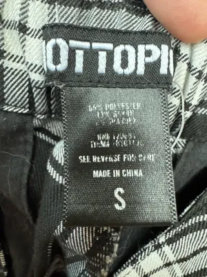 Hot Topic Black and White Plaid Grommet Pants Size Small thumbnail 4