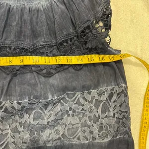 Blue Maxi Dress Large Lace Off Shoulder Boho Cottagecore Romantic Flowy Lace New thumbnail 5