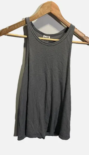Free People‎ Tank Top Womens Medium Gray Ribbed Racerback Casual We The Free thumbnail 1