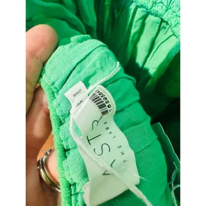 ASTR Bright Green Smocked Bodice Square Neck Tie Back Closure Midi Dress sz XS thumbnail 10