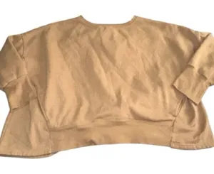 The Sweatshirt Project Tan Oversized Boxy Cropped Sweatshirt Pockets 2X GUC thumbnail 1