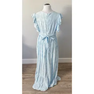 Malibu Bum Baby Blue Eyelet Maxi Dress thumbnail 7