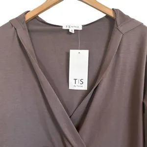 TS by Thrive NWT Taupe Women's V Neck Hoodie Size Small thumbnail 3