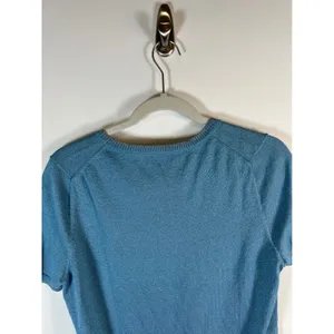 Brooks Brothers Womens Metallic Blue Cardigan and Shell Sweater Set 2 Piece Fair thumbnail 14