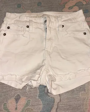 american eagle white jean shorts thumbnail 1