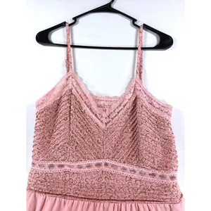 POL Pink Leopard Lace Trim Peplum Camisole Top Women's Size Medium thumbnail 4