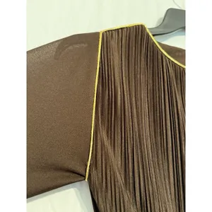 Vintage Hal Ferman Brown Pleated A-Line Dress disco 1970’s - no sz - see pics thumbnail 10