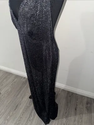 Daisy Black Sheer Sparkle Swim Coverup Maxi thumbnail 4