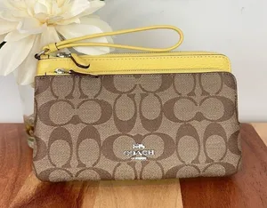 NWT Coach Double Zip Wallet In Signature Canvas‎ thumbnail 1