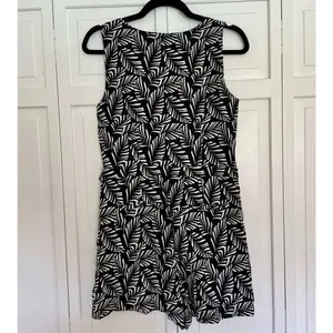 Loft tropical palm leaf black and white romper 2 thumbnail 8