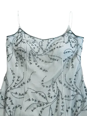 Le Gala By Mon Cheri Gray Silk Beaded Dress Size 8 Cocktail Party Prom Evening thumbnail 4