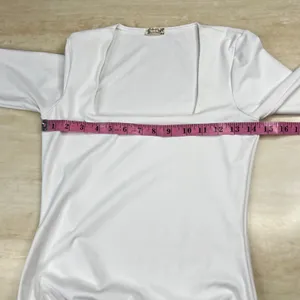 Intimately Free People White Square Neck Long Sleeve Bodysuit Small OB1015694 thumbnail 6