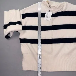 Gibson Latimer Womens Striped Mock Neck Sweater Ivory Black Size S NEW thumbnail 6