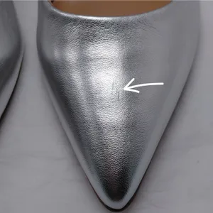 Naturalizer Women's Pumps Size 8.5M Silver Metallic Leather Pointed Toe Heels thumbnail 6