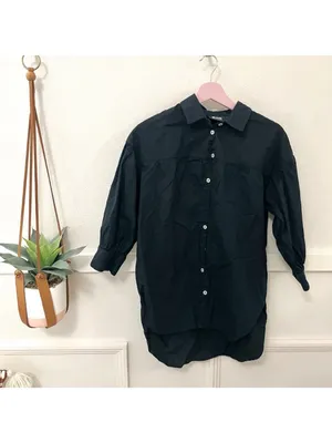 Anthropologie Maeve Black Long Sleeve Top Size S OB1420987 thumbnail 2