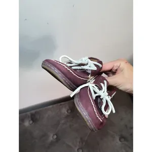 Sperry Burgundy Leather Boat Shoes with Cream Accent thumbnail 5