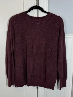 Barefoot Dreams Cozy‎ Chic Sweatshirt sweater size small tall Maroon red purple thumbnail 1