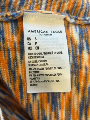 American Eagle Outfitters Orange and Blue Knit Halter Dress New thumbnail 6