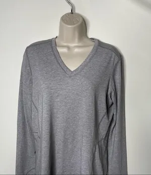 Carhartt grey merino wool lightweight V neck long sleeve base layer top size M thumbnail 6
