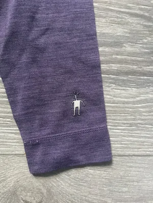 Smartwool Purple 100% Merino Wool Long Sleeve Quarter Zip Outdoor Hiking Top S thumbnail 3