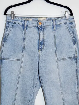 Universal Thread Light Wash High Rise Slim Straight Ankle Jeans Size 12 Flaw thumbnail 2