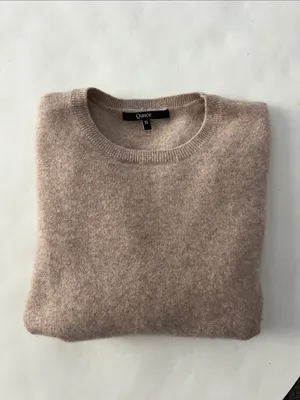 Quince Mongolian Cashmere Crewneck Sweater in Oatmeal Small thumbnail 3