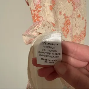 Lovers‎ + Friends Chauncy floral Lace dress pink orange size medium thumbnail 5