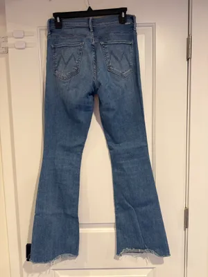 Mother The Weekender Fray Groovy Kind of Love Flare Wide Leg Jeans Women's US 28 thumbnail 10