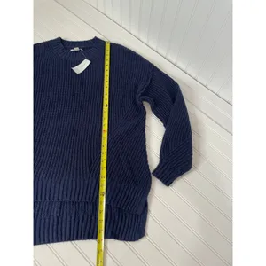 NWT American Eagle Navy Blue Oversized Dreamspun Crew Neck Sweater Size S thumbnail 4