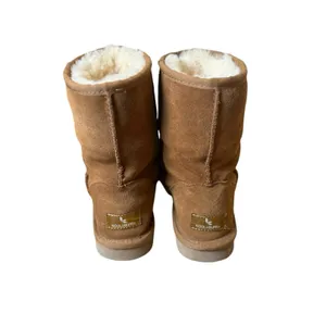 KOOLABURRA BY UGG Tan Leather Short Faux Fur Lined‎ Boots Size 6 Casual Neutral thumbnail 5