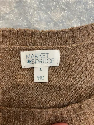 Market & Spruce Heathered Brown Scoop Neck Sweater size small. thumbnail 8
