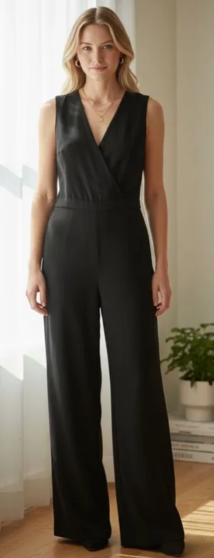 Lulu's Classic Black Sleeveless Jumpsuit thumbnail 1