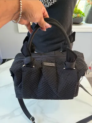 Vera Bradley Black Quilted Small Top-Handle Satchel thumbnail 2