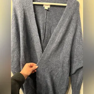 Old Navy Blue Cardigan Women's Oversized Open Front Cozy Soft Fall size Large thumbnail 6