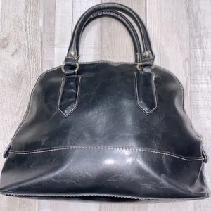 Black faux leather top handle bag thumbnail 2