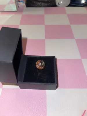 This is a Persona Sterling Silver "Soft Pink Fiery Copper" bead charm with a sterling silver core. thumbnail 3