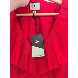 Tuckernuck Maxi Dress Womens S Swiss Dot Red Ruffle Tiered NEW thumbnail 2