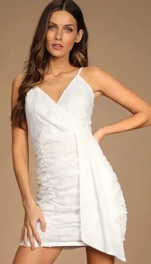 Lulus NWT White Lace V Neck Graduation Dress thumbnail 1