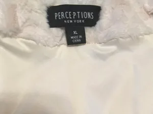 Fuzzy white faux fur fall coat thumbnail 5