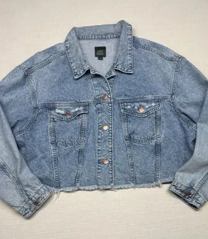 wild fable Light Blue Cropped Denim Jacket thumbnail 1