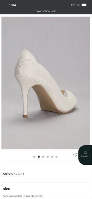 🤍 NWOT David’s Bridal Size 8.5 Layla White Peep Toe Pumps Heels 🤍 thumbnail 4