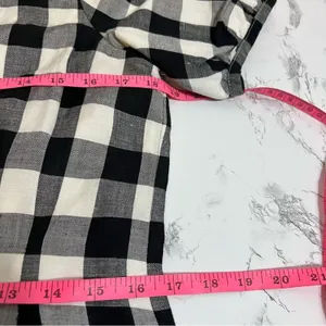 NWT Loft gingham check linen blend puff sleeve button down dress‎ Sz 6 petite thumbnail 8