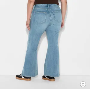 Women's Mid-Rise Flare Curvy Jeans - Wild Fable™ Light Wash 26 / 32 thumbnail 3
