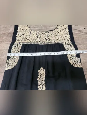 J Marie black‎ and gold shift dress size xs thumbnail 5