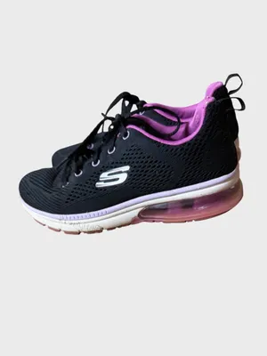 Skechers Women's Black & Pink Air-Cushion Walking Shoes Size 7.5 thumbnail 2