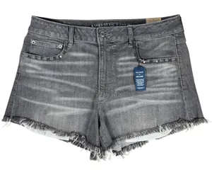 American Eagle‎ Vintage Hi-Rise Festival Shorts Grey Studded Denim Size 14 NWT thumbnail 1