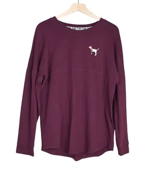 Victoria's Secret PINK Women's M Sequin Embellished Fleece Lined Pullover Shirt thumbnail 1