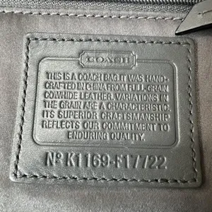 Coach Tote Bag Womens Large Bronze Metallic Leather Zip Shoulder Purse Charm thumbnail 6