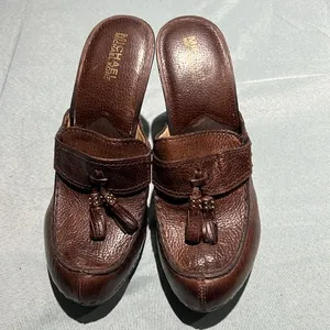 Michael Kors Wooden High Heel Clogs real leather‎ Size 8. B56 thumbnail 3